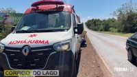 Mulher fica ferida após queda de motocicleta na PR-488 em Santa Helena Mulher fica ferida após queda de motocicleta na PR-488 em Santa Helena