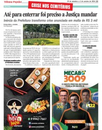 CRISE NOS CEMITÉRIOS: Até para enterrar foi preciso a Justiça mandar CRISE NOS CEMITÉRIOS: Até para enterrar foi preciso a Justiça mandar