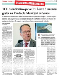 TCE da indicativo que o Cel. Áureo é um mau gestor na Fundação Municipal de Saúde TCE da indicativo que o Cel. Áureo é um mau gestor na Fundação Municipal de Saúde