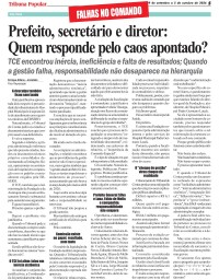 TCE da indicativo que o Cel. Áureo é um mau gestor na Fundação Municipal de Saúde TCE da indicativo que o Cel. Áureo é um mau gestor na Fundação Municipal de Saúde