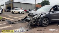 Colisão entre Montana e HR-V deixa mulher com escoriações em Santa Helena Colisão entre Montana e HR-V deixa mulher com escoriações em Santa Helena