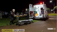 Colisão entre motocicleta e veículo deixa uma mulher ferida no distrito de Vila Celeste em Santa Helena Colisão entre motocicleta e veículo deixa uma mulher ferida no distrito de Vila Celeste em Santa Helena