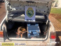 Carro é abordado na BR-277 e três homens são presos com motores furtados em Santa Tereza do Oeste Carro é abordado na BR-277 e três homens são presos com motores furtados em Santa Tereza do Oeste