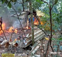 Incêndio destrói abrigo improvisado em área de mata da Itaipu Binacional em Santa Helena Incêndio destrói abrigo improvisado em área de mata da Itaipu Binacional em Santa Helena