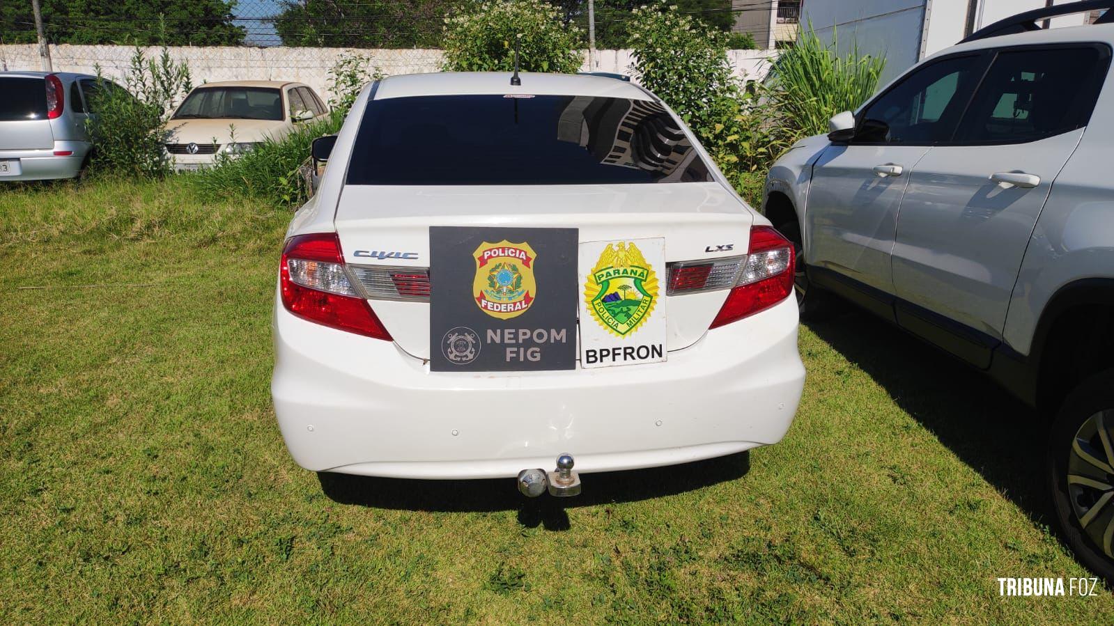 BPFRON e PF recuperam carro roubado na barranca do Lago de Itaipu em STI