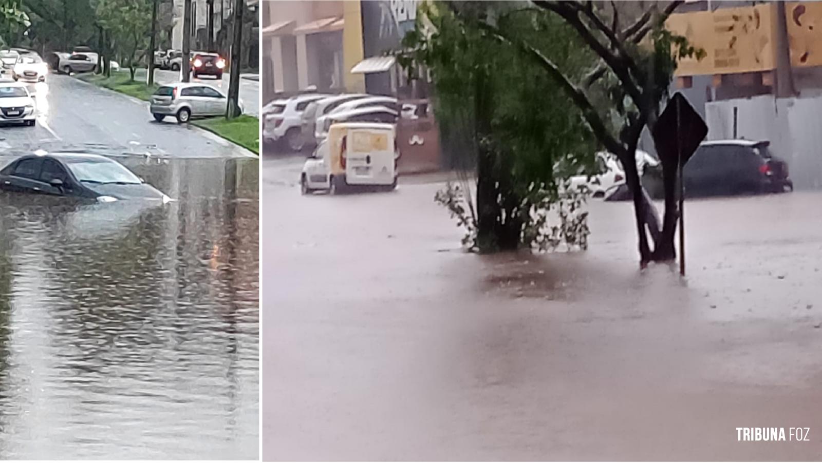 Após chuva torrencial Av. Silvio Amérco Sasdelli fica alagada