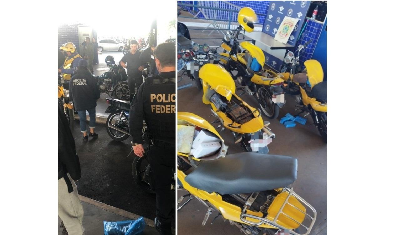 Cinco motocicletas são apreendidas com fundos falsos na Ponte da Amizade