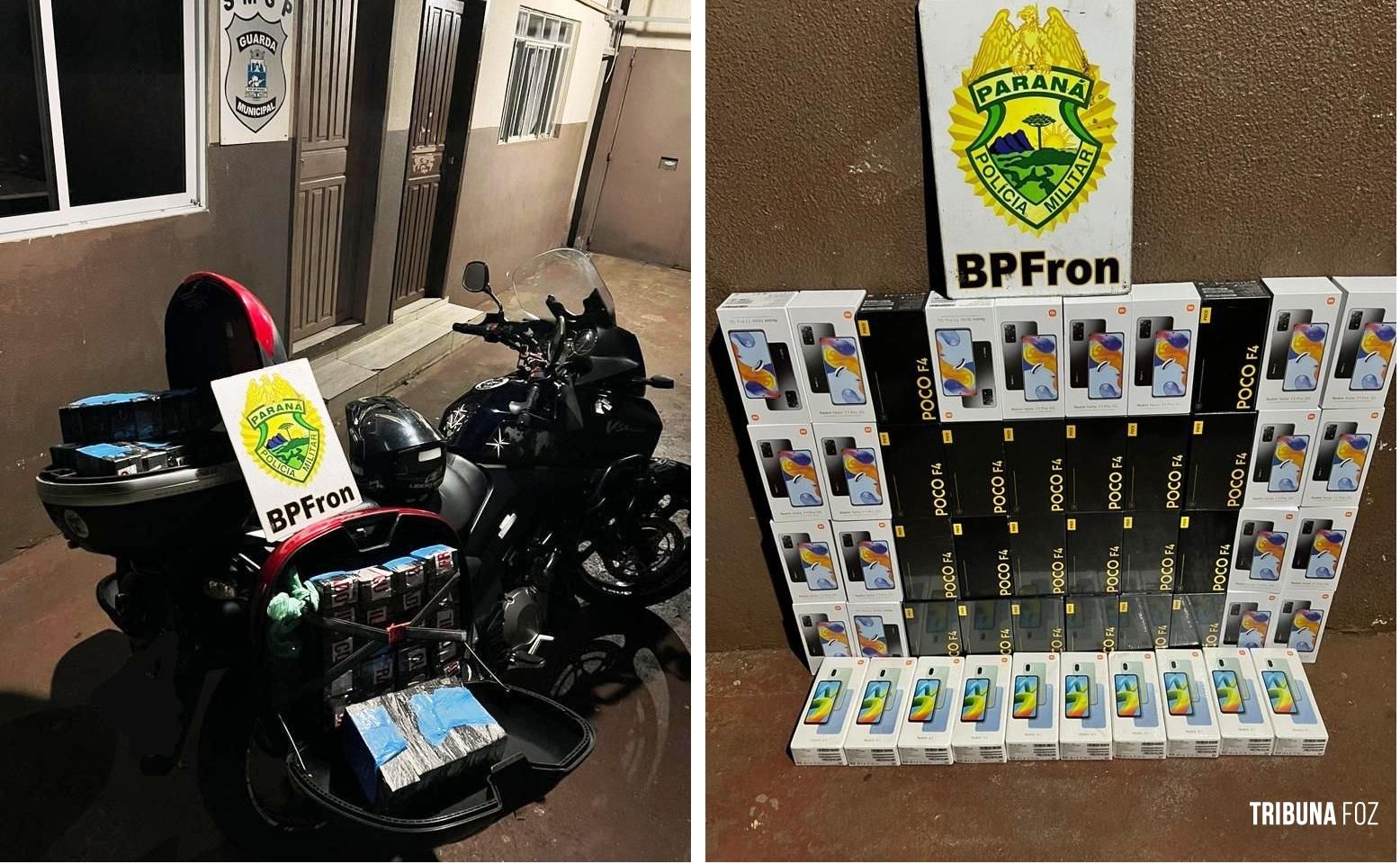 BPFRON apreende 50 celulares com motociclista na BR277 em Santa Terezinha de Itaipu