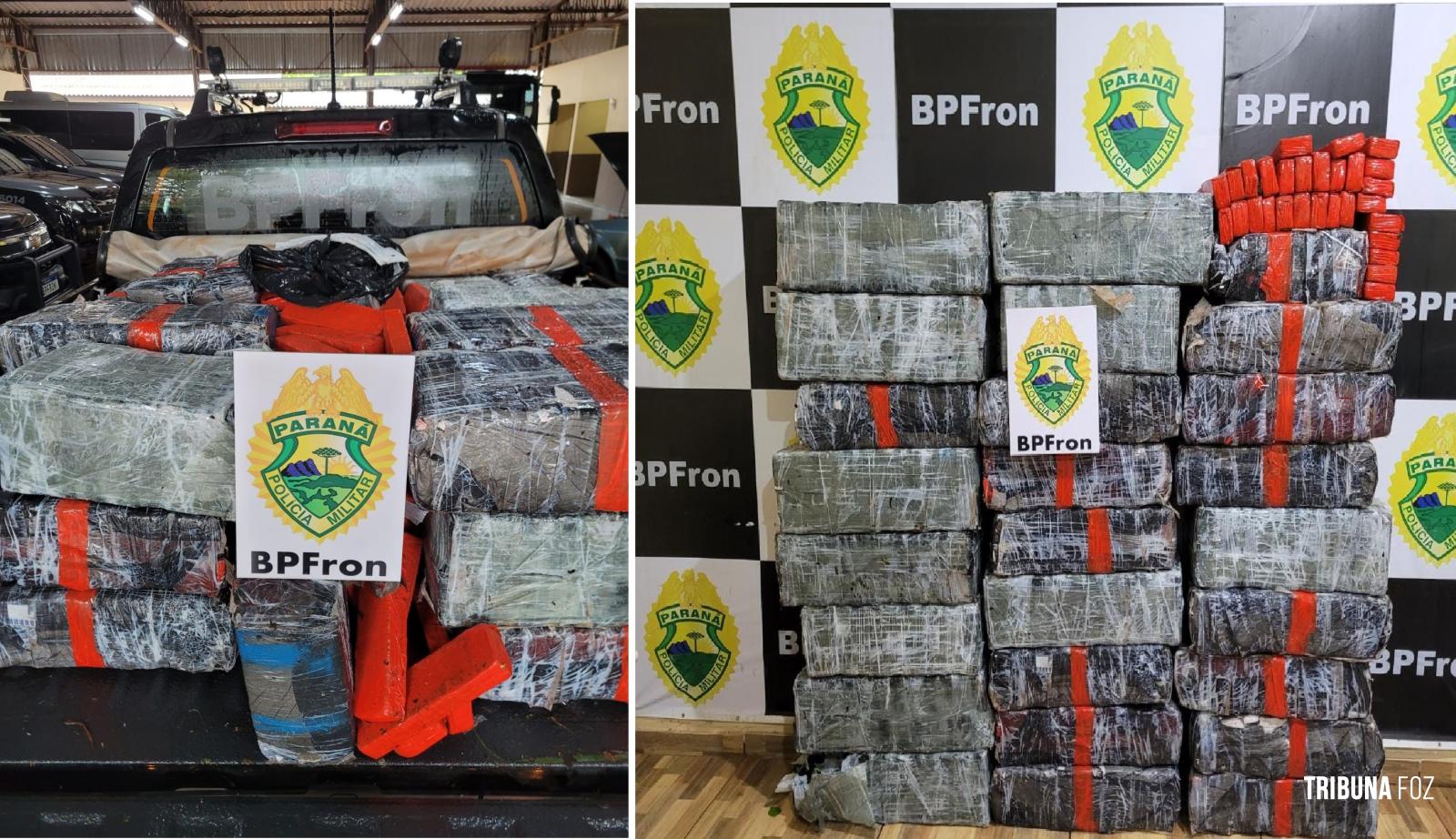 BPFRON apreende 548,4 Kg de maconha em Guaíra