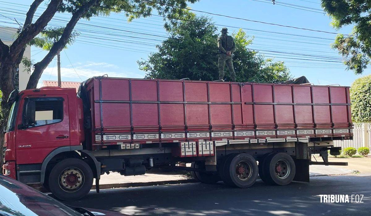 BPFRON apreende caminhão carregado de cigarros em Marechal Cândido Rondon