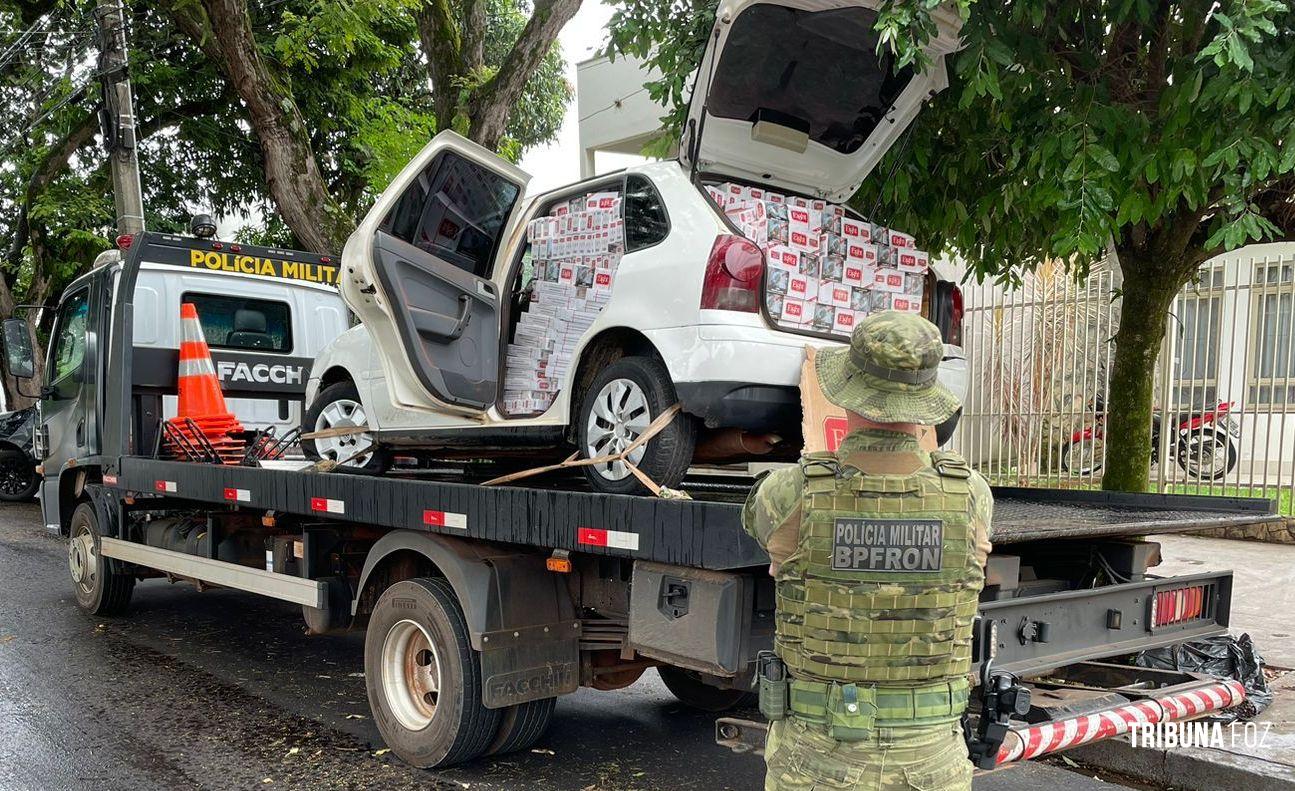 BPFRON apreende veículo carregado com cigarros contrabandeados em Umuarama 