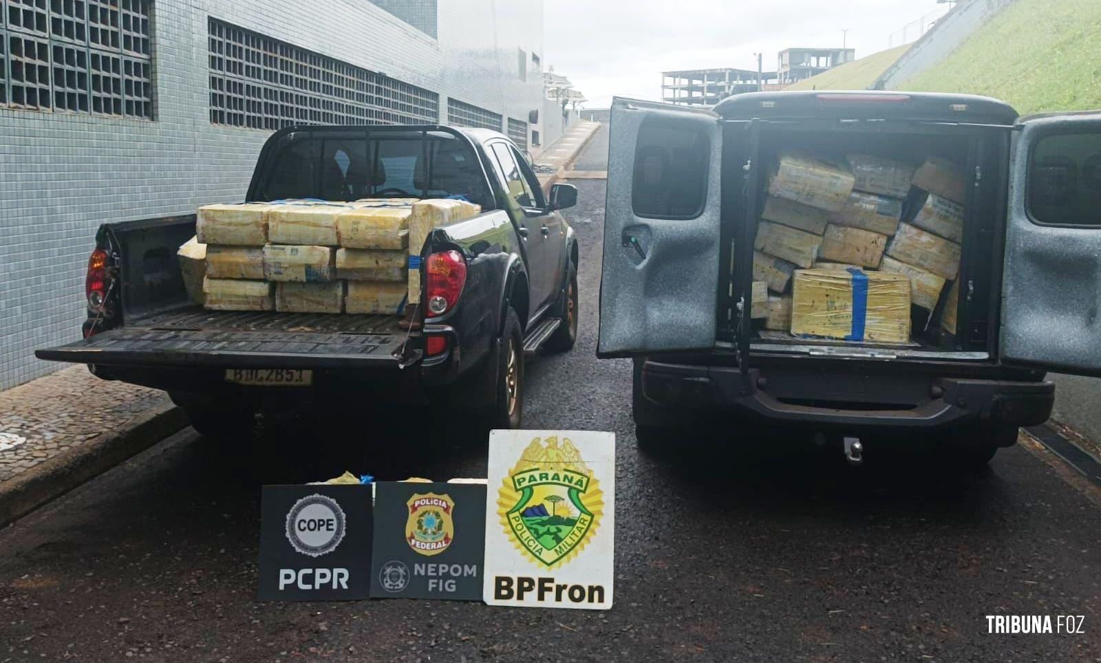 BPFRON, Polícia Federal e Polícia Civil apreendem 910 Kg de drogas em Santa Helena