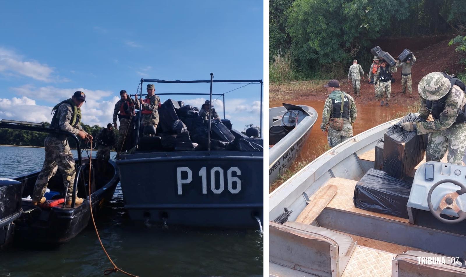 Marinha do Paraguai apreende 48 mil maços de cigarros no Lago de Itaipu