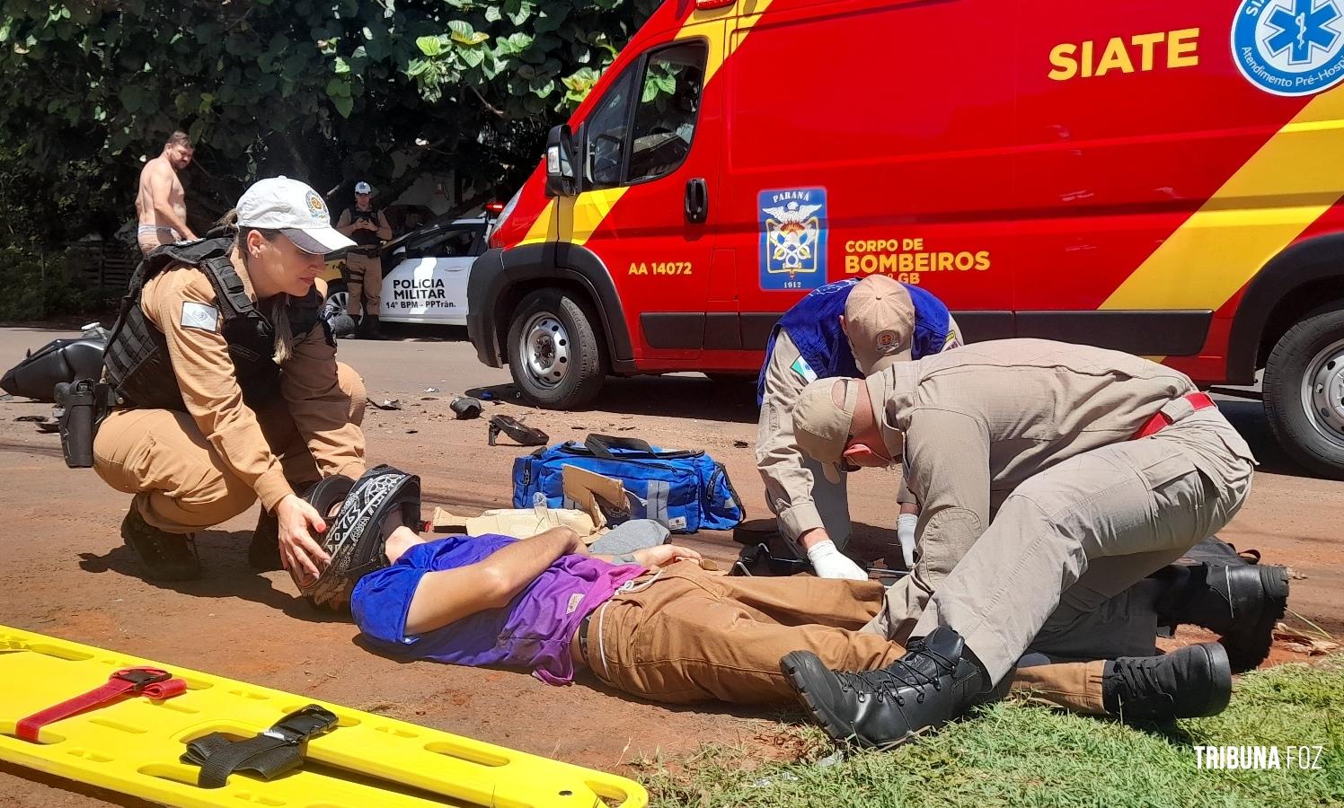 Motociclista colide moto 1000cc na lateral de uma Troller na Vila Yolanda