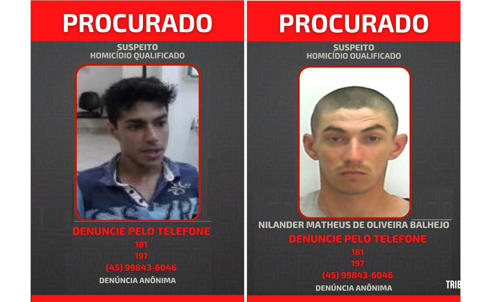 Policia Civil divulga fotos de foragidos acusados de homicídios em Foz do Iguaçu