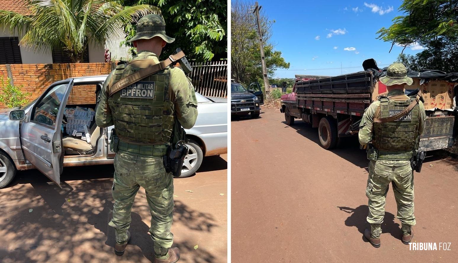 BPFRON apreende carros com cigarros contrabandeados em Marechal Cândido Rondon