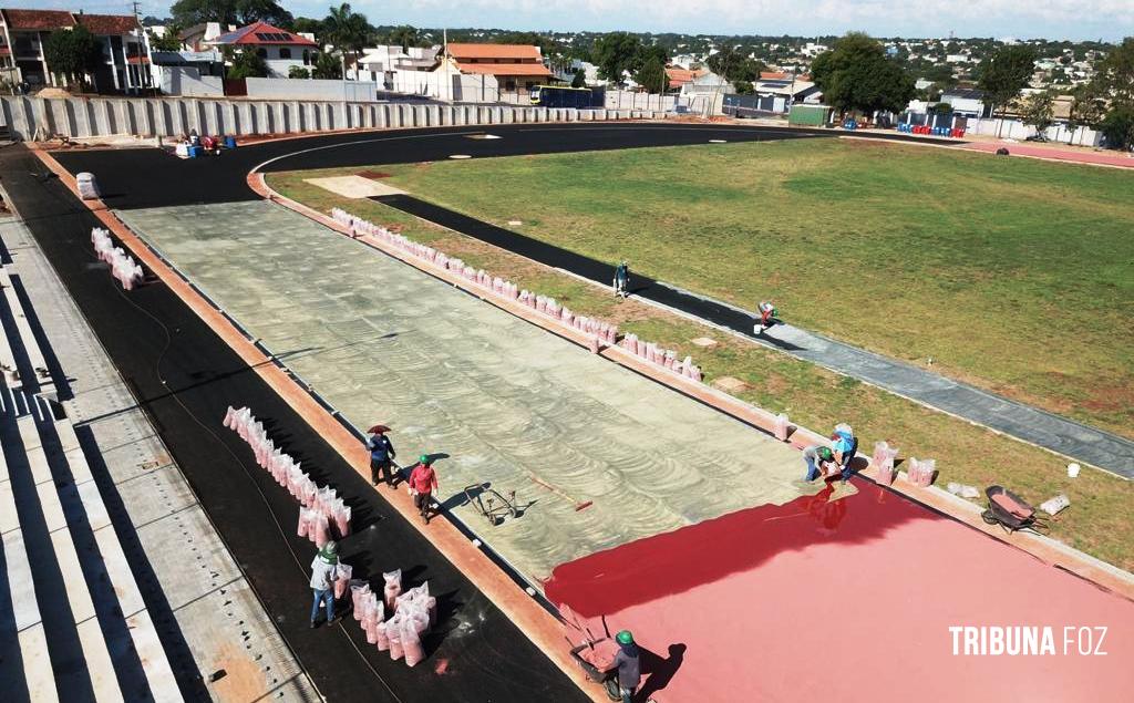 Complexo de Atletismo de Foz do Iguaçu ultrapassa 75% das obras concluídas