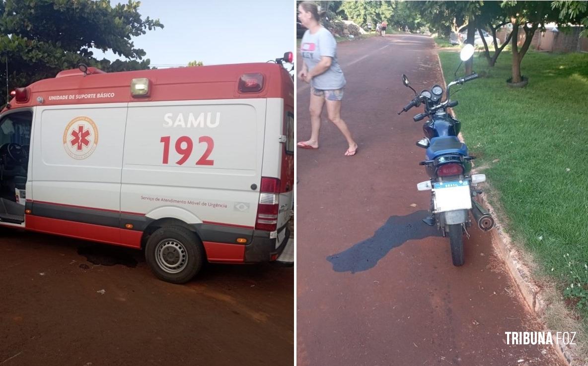 Motociclista fica ferido após ser atingido por caminhonete em distrito de Santa Helena