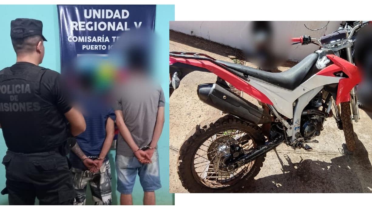 Policia de Puerto Iguazu prende dois assaltantes que roubaram um casal e fugiram em uma motocicleta