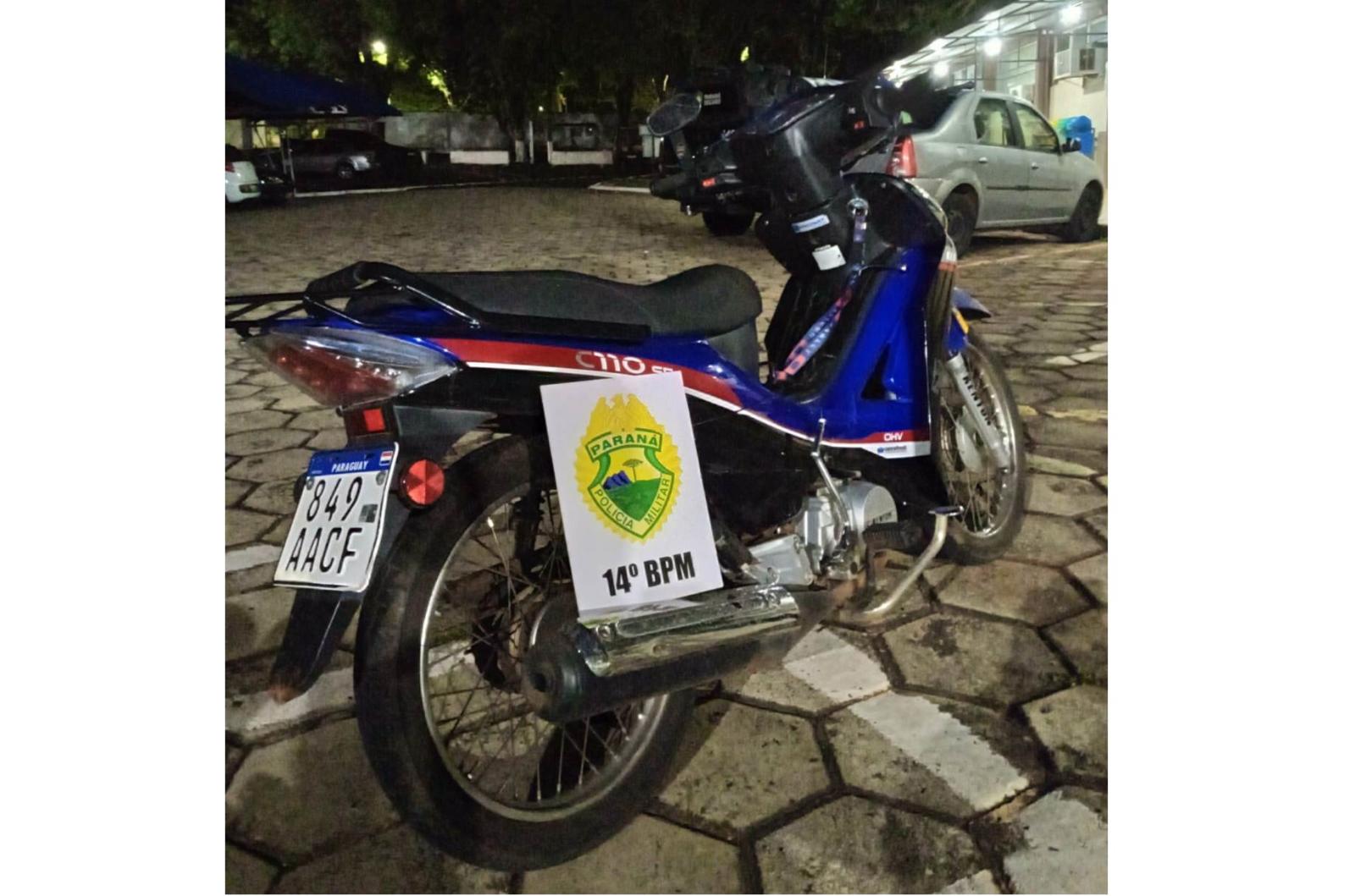 Polícia Militar recupera motocicleta furtada no Porto Meira