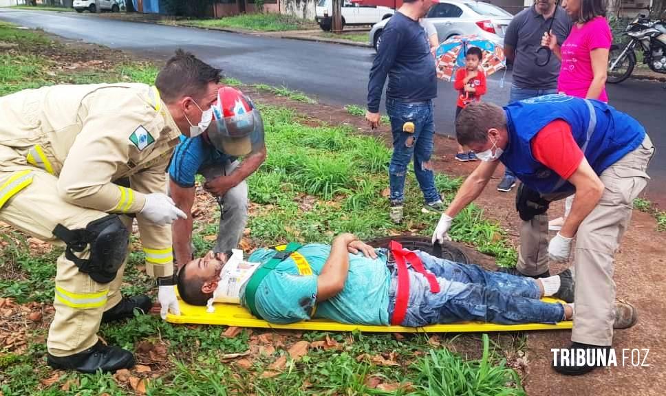 Veiculo colide com moto na Vila Adriana 1, foge e vitimas são roubadas antes da chegada do Siate