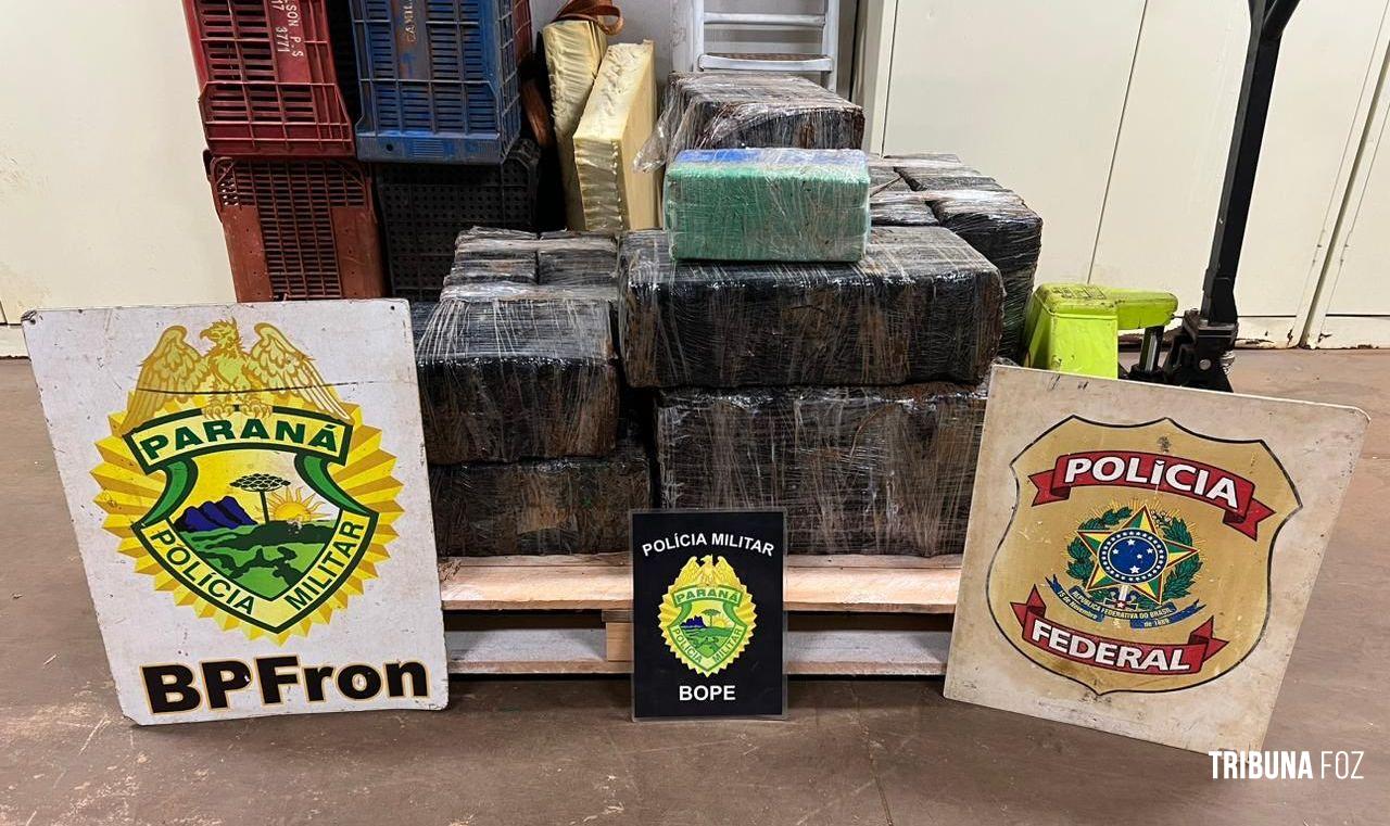 BPFRON, BOPE e Polícia Federal apreendem drogas em Foz do Iguaçu