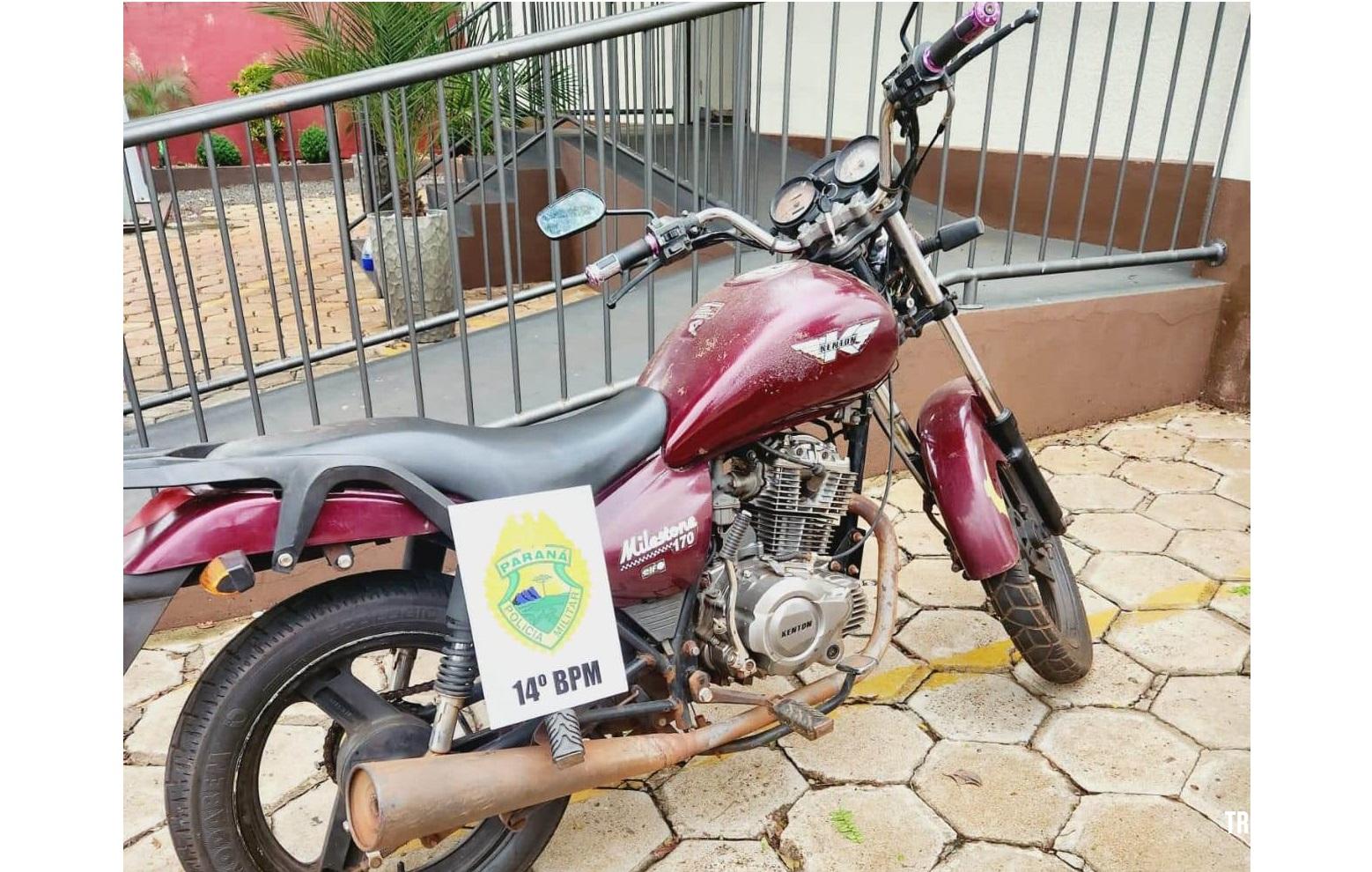 CHOQUE da PM recupera motocicleta furtada em Santa Terezinha de Itaipu