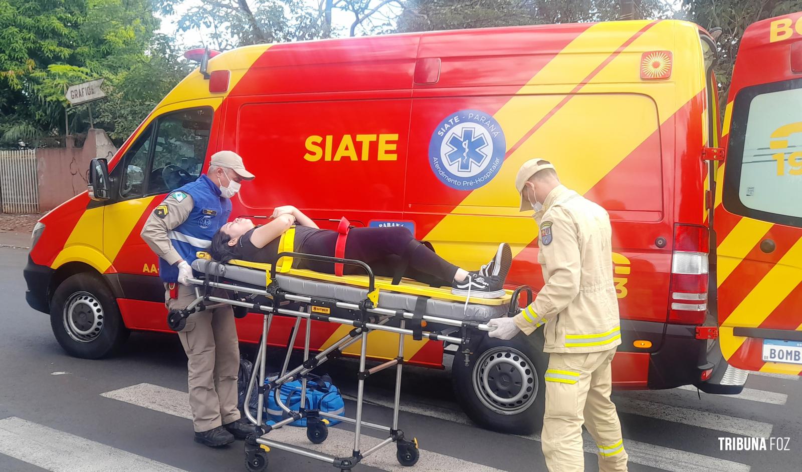 Ciclista é socorrida pelo Siate no Boicy