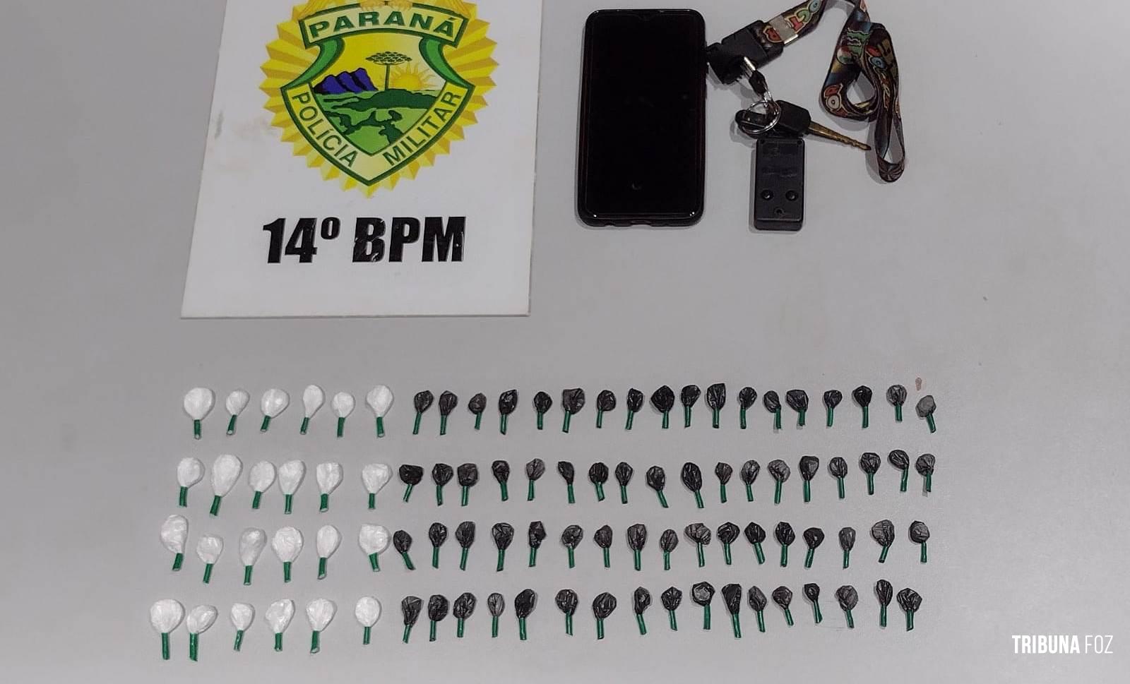 PM prende traficante com 94 buchas de cocaína na cidade de Medianeira