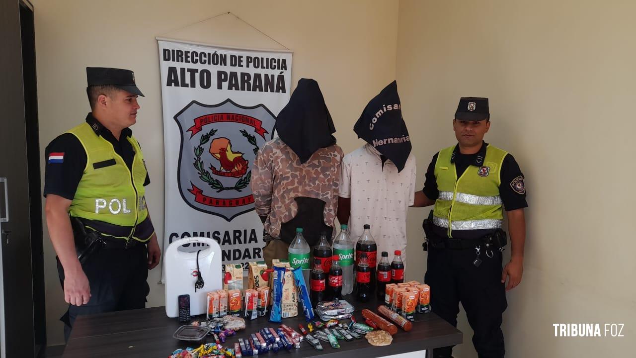 Policia Nacional do Paraguai prende dois arrombadores em flagrante na cidade de Hernandárias