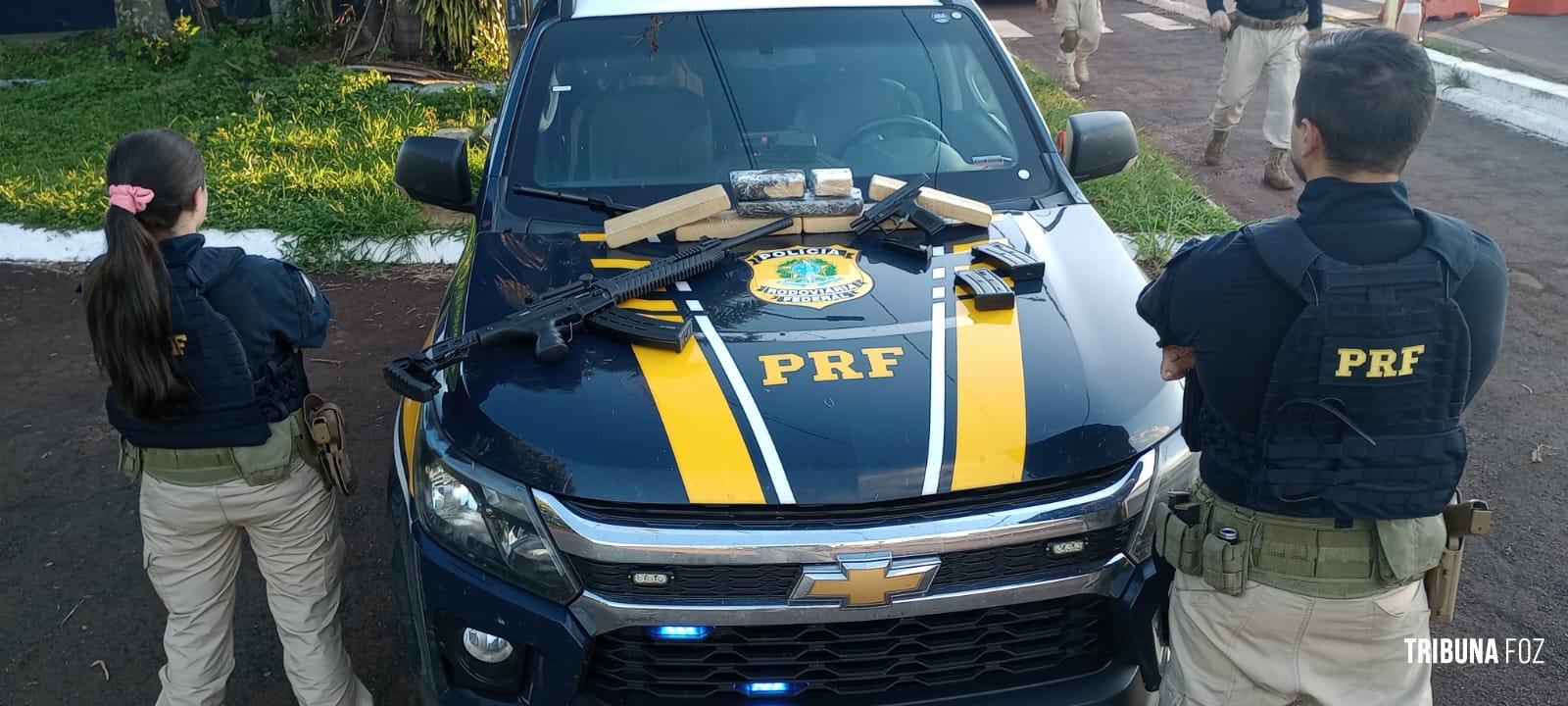 PRF prende passageira com maconha e armas na BR-277 em Santa Terezinha de Itaipu