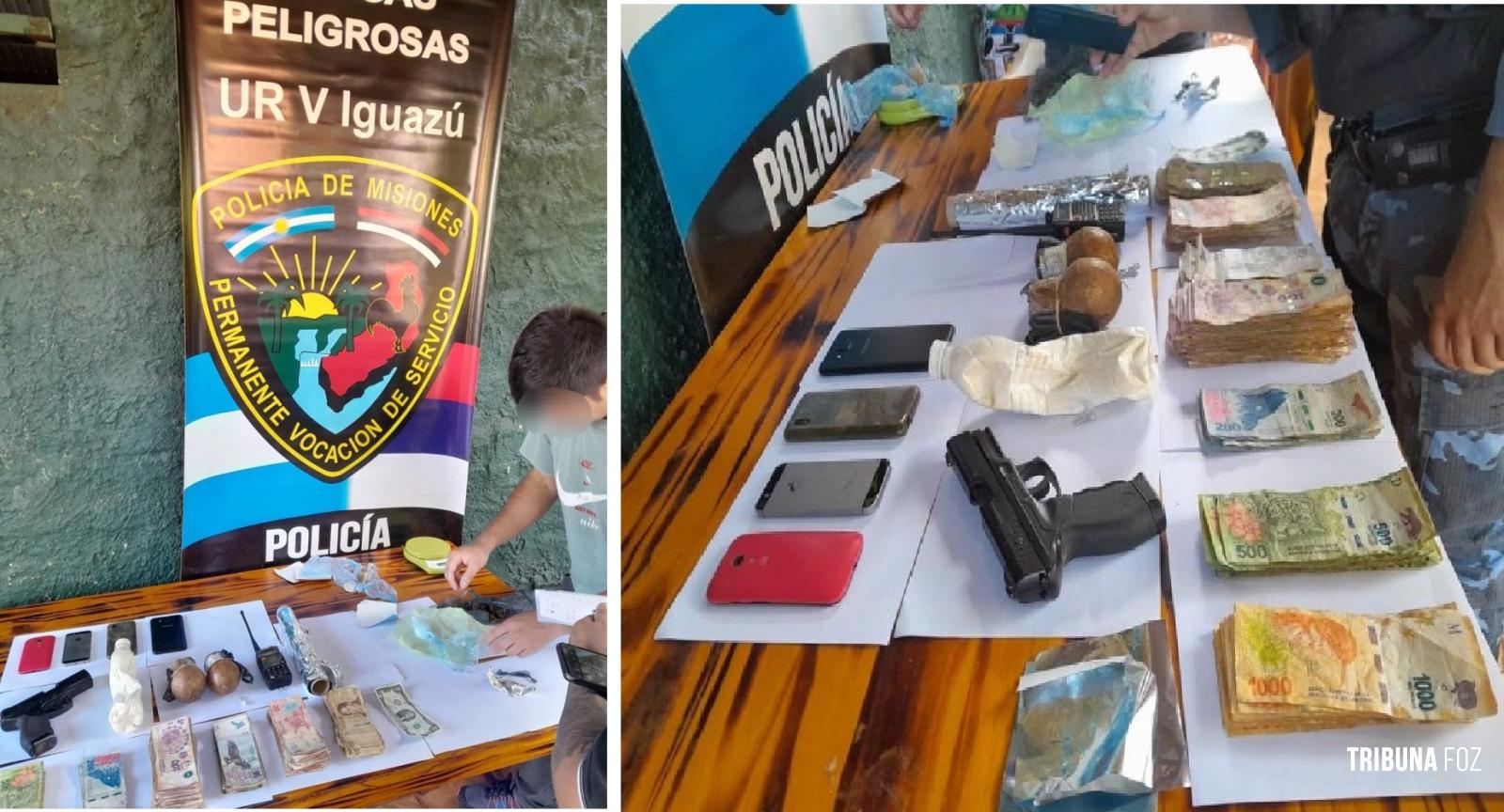 Agentes antinarcóticos estouram ponto de venda de drogas e prendem traficantes em Puerto Iguazu