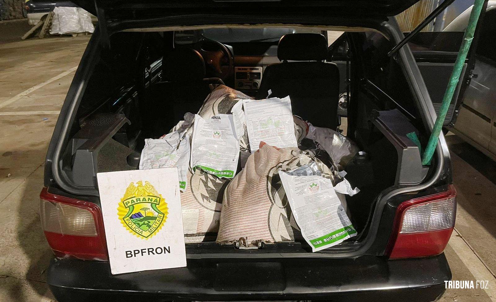 BPFRON apreende carro carregado de agrotóxicos contrabandeados em STI