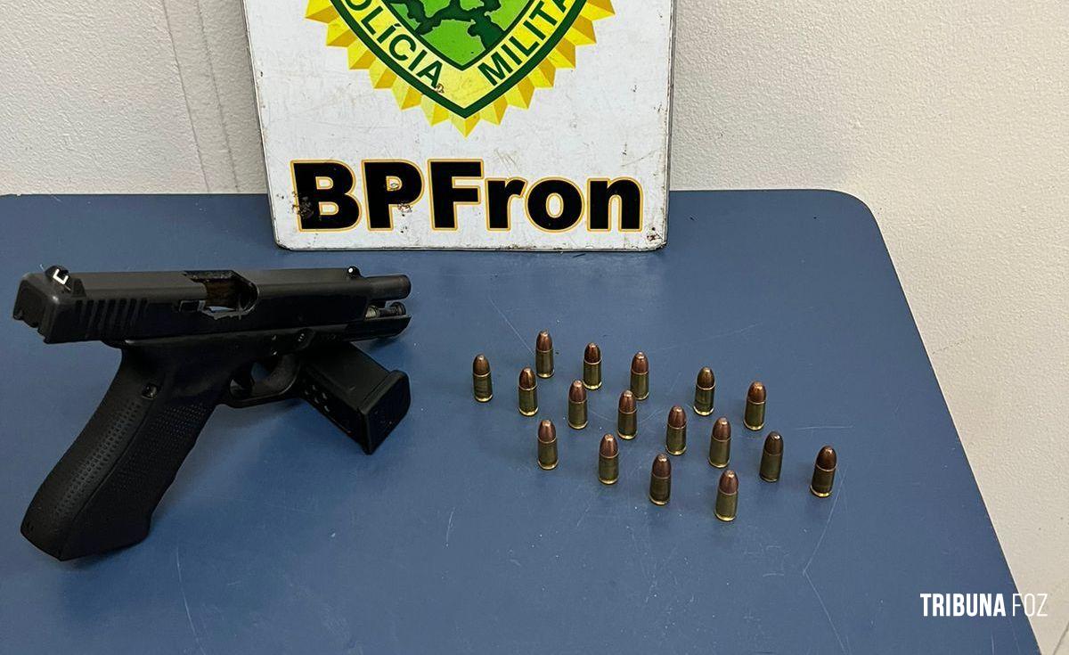 BPFRON apreende individuo armado com uma pistola 9mm em Foz do Iguaçu