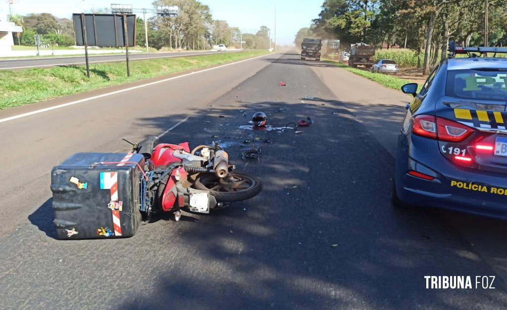 Motociclista fica gravemente ferido após colisão na BR-277 em Santa Terezinha de Itaipu