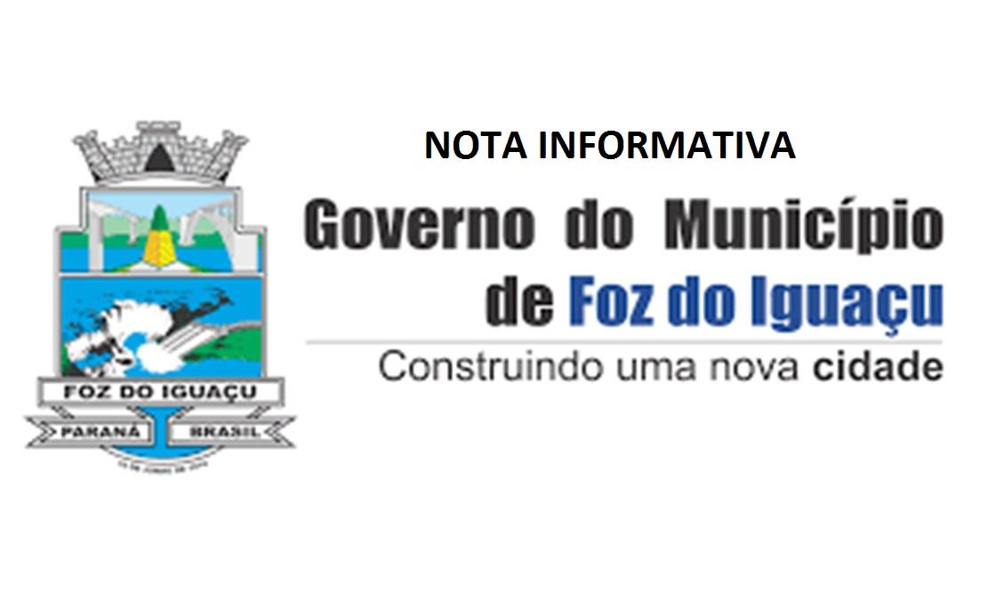 Nota Informativa da Prefeitura Municipal de Foz do Iguaçu