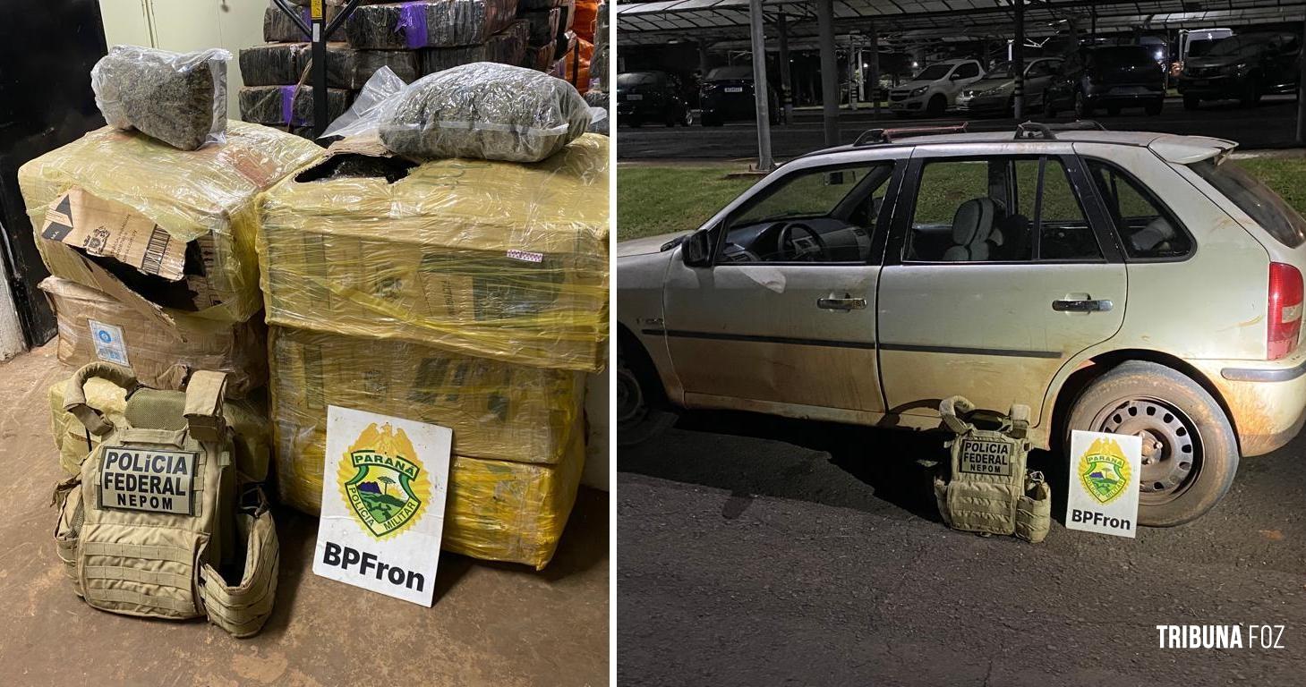 Policia Federal e BPFRON prendem duas pessoas com fardos de maconha em Foz do Iguaçu