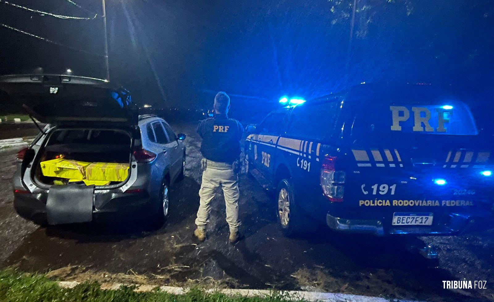 PRF apreende 600 Kg de maconha durante a madrugada em Santa Terezinha de Itaipu 