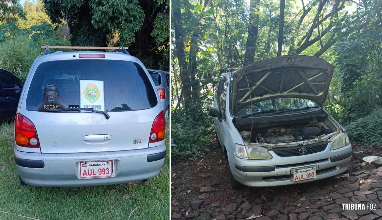 ROTAM recupera veiculo roubado no Paraguai na barranca do Rio Paraná