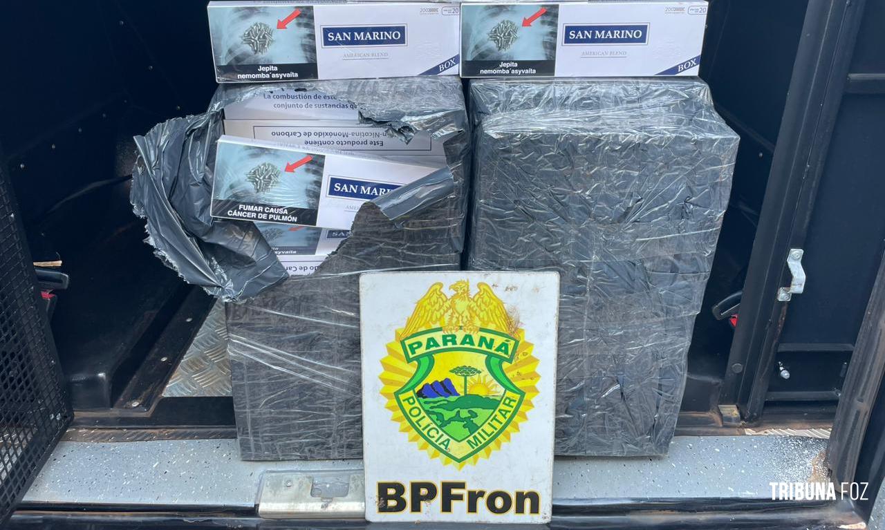 BPFRON apreende 100 pacotes de cigarros na rodoviária de Santa Terezinha de Itaipu 