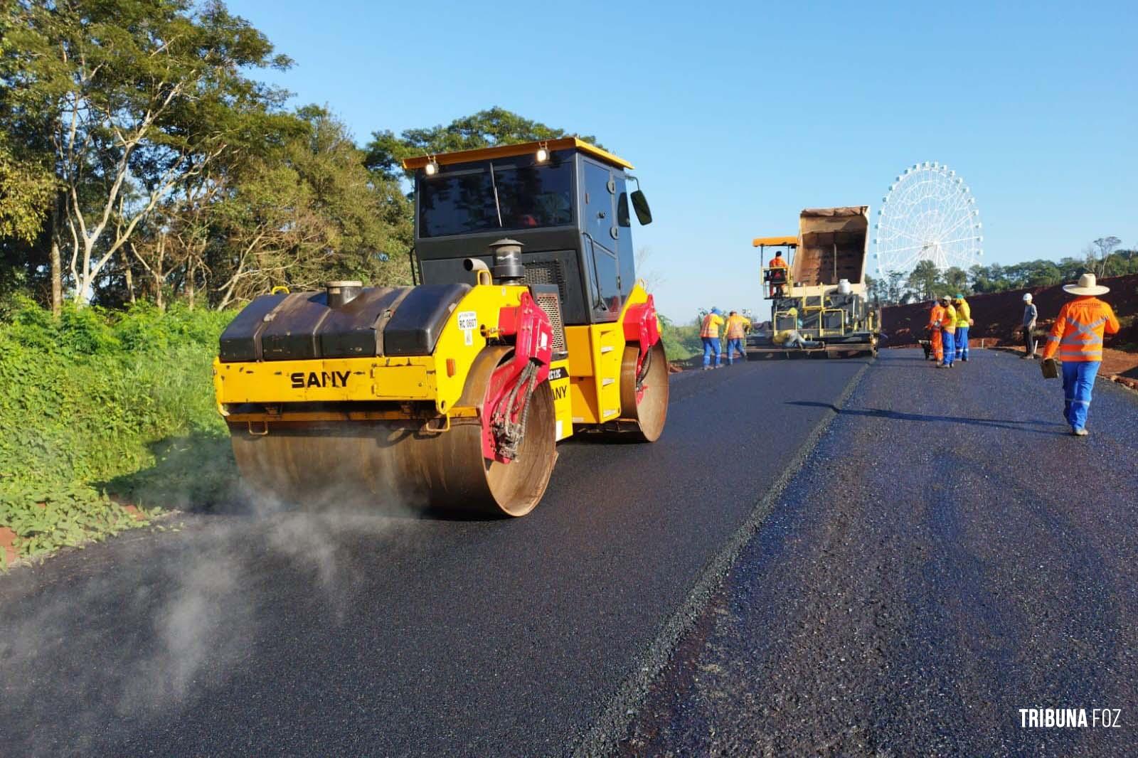 Perimetral Leste de Foz do Iguaçu tem primeiro trecho pavimentado