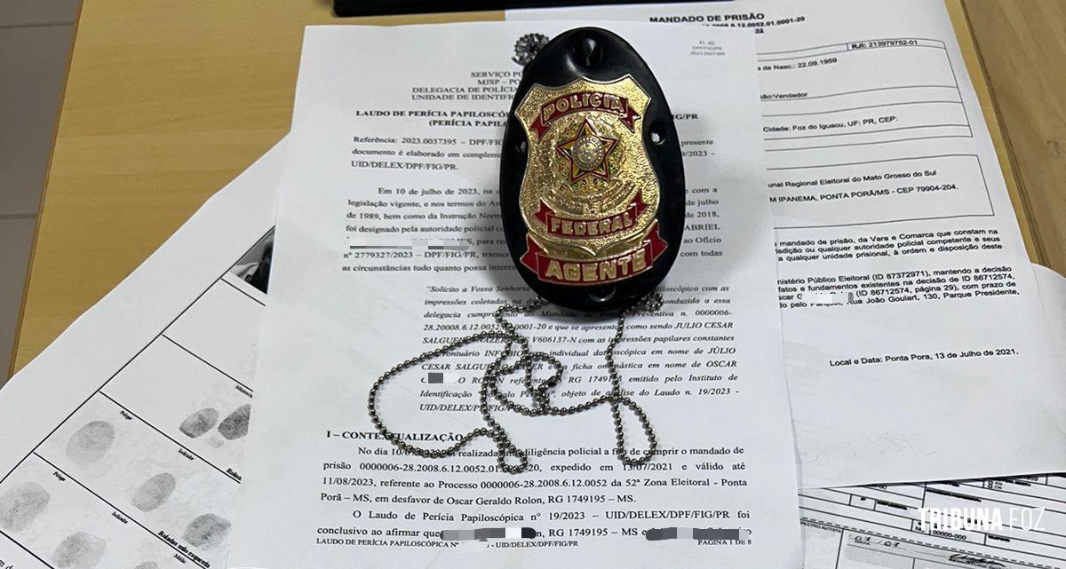 PF cumpre mandado de prisão após identificar foragido através de perícia papiloscópica