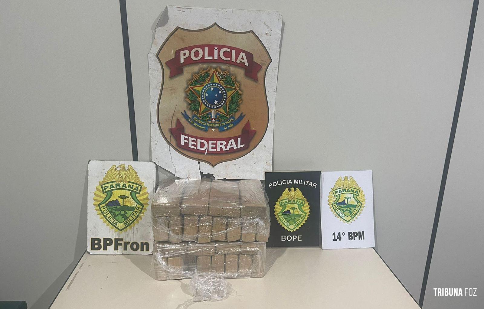 PF e PM apreendem droga em ônibus na cidade de Medianeira