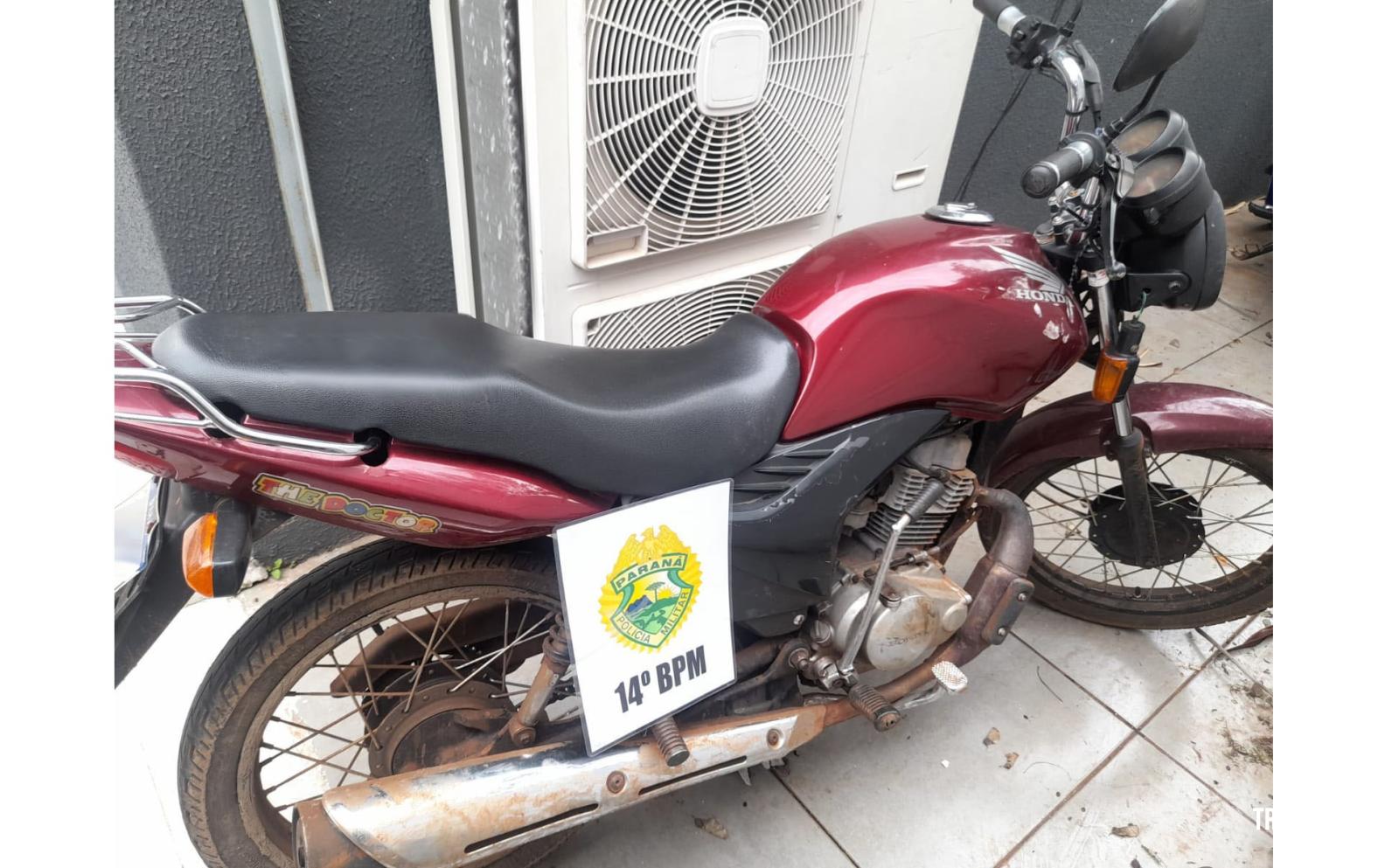 Policia Militar recupera motocicleta furtada no Jardim Universitário