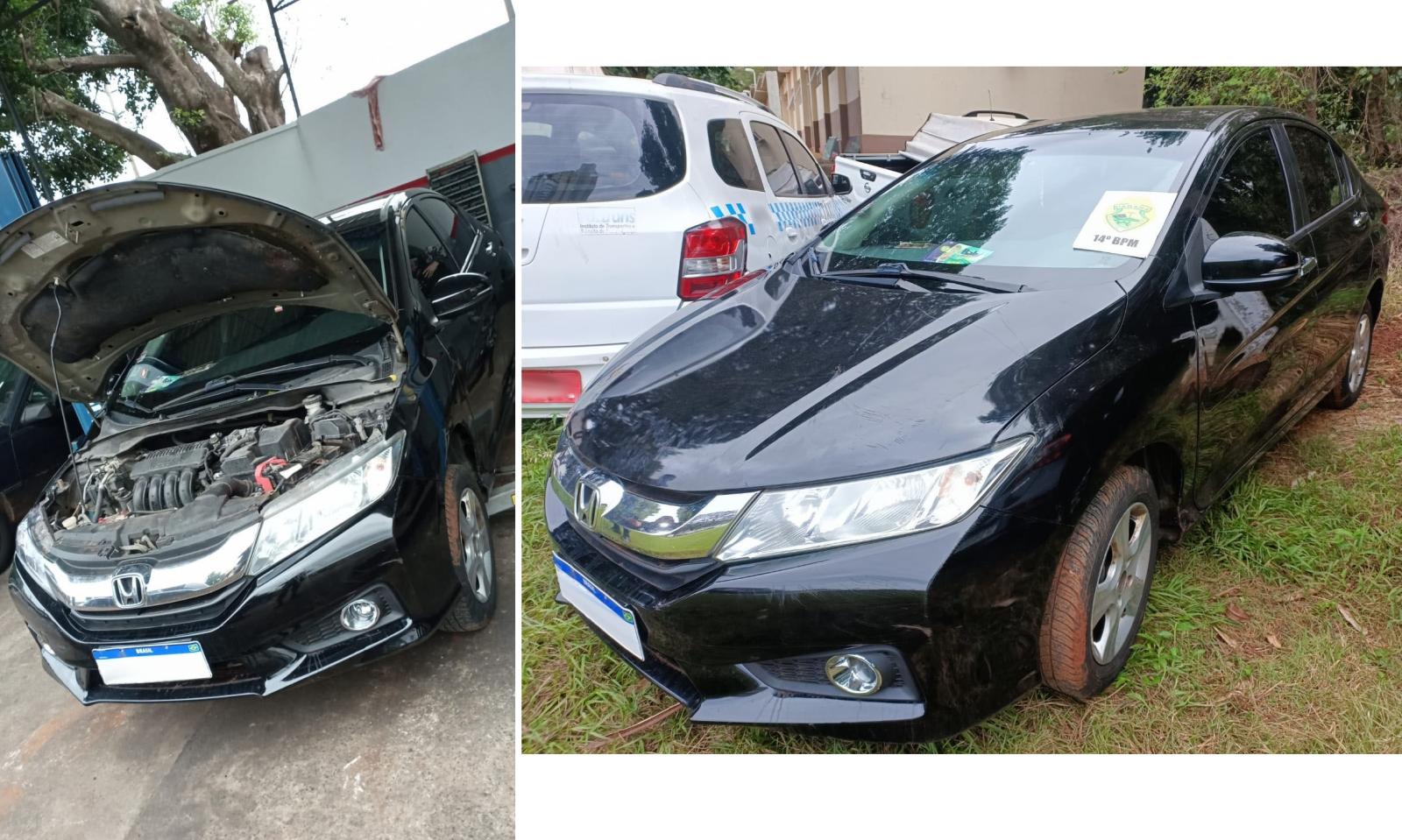 Policia Militar recupera veículo roubado no Bairro Três Lagoas