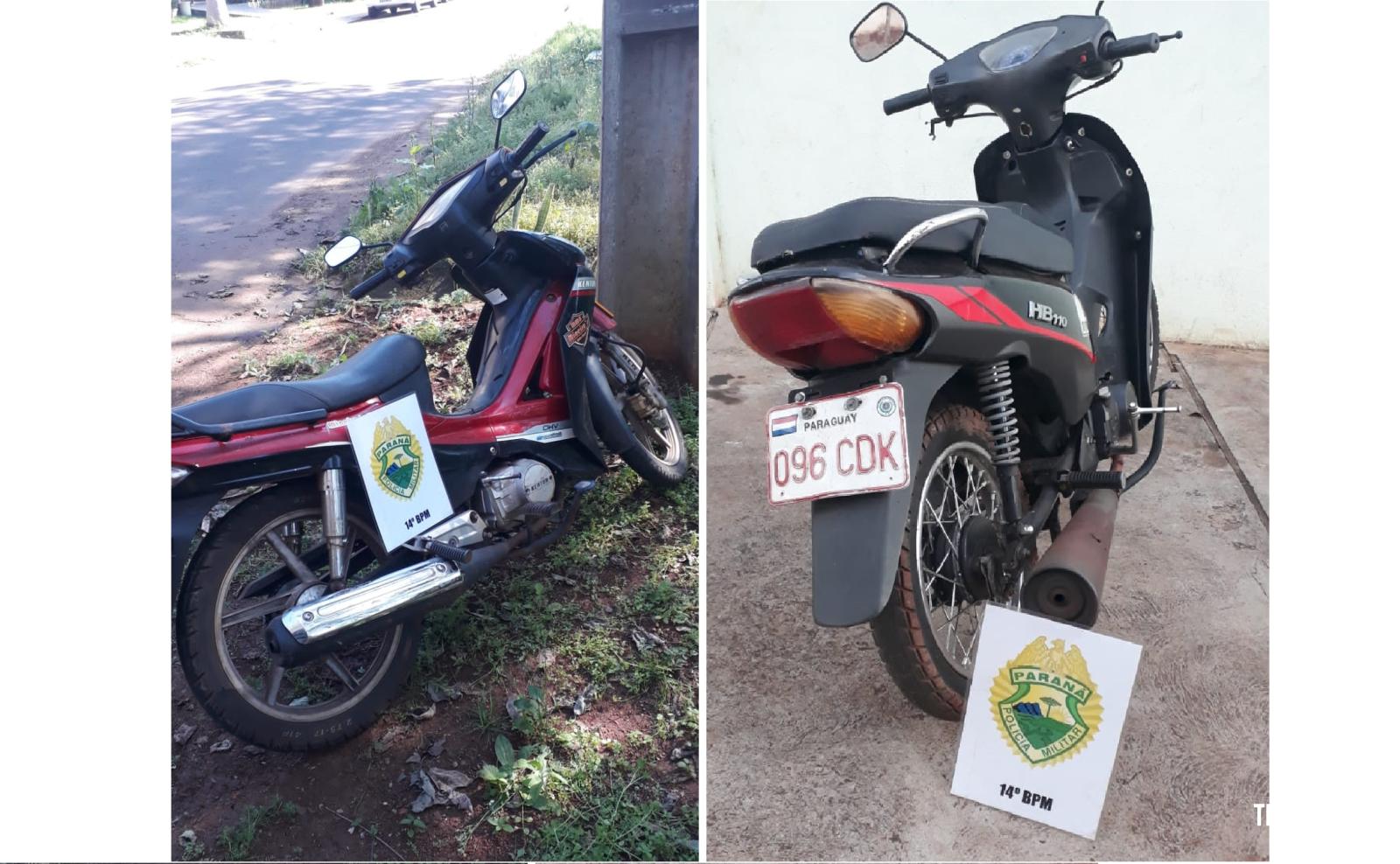 Militares do CHOQUE recuperam duas motos com queixa de furto/roubo