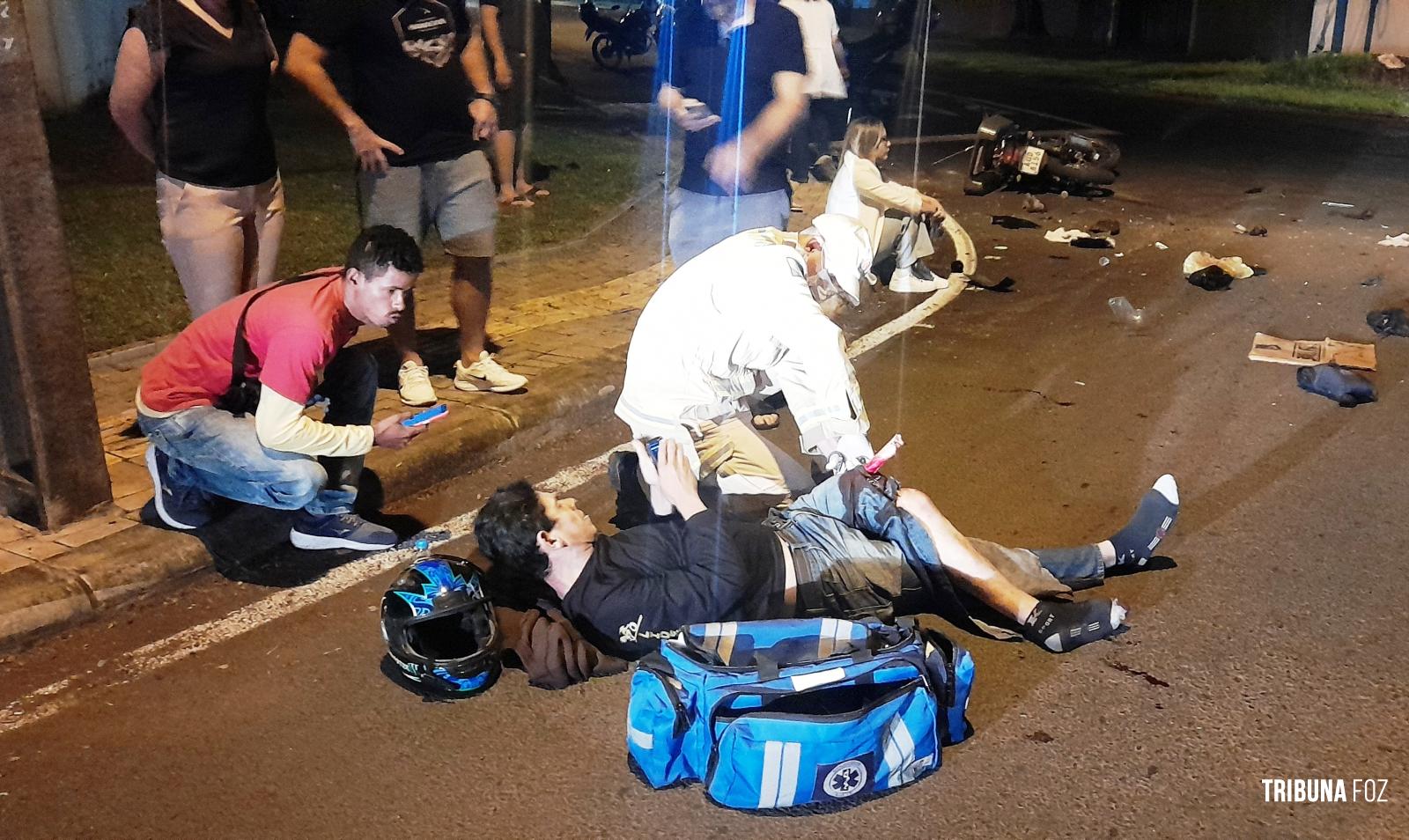 Motociclista fica gravemente ferido após colisão na Vila Yolanda