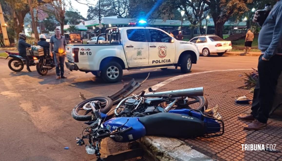 Pai e filho ficam ferido após colisão em Ciudad Del Este