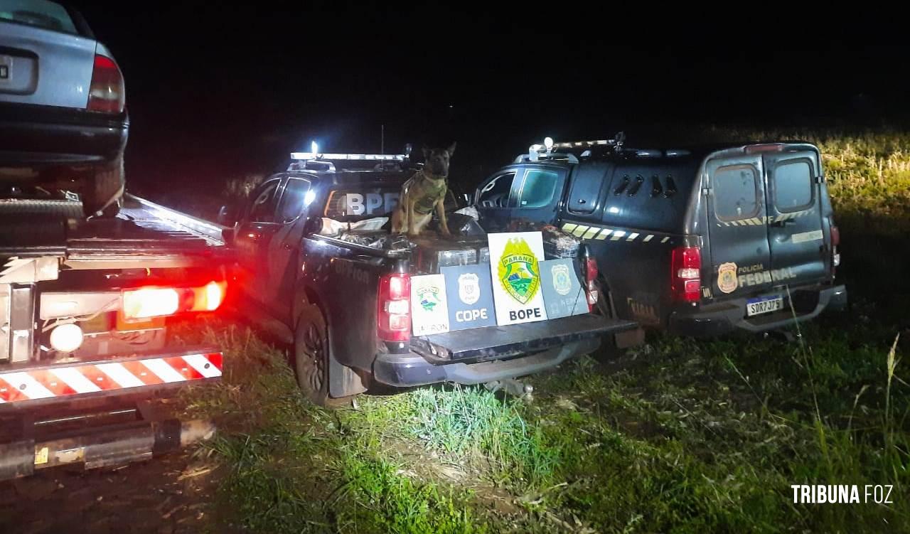 PF,  PC e PM apreendem veículo com 677 Kg. de maconha em Itaipulândia