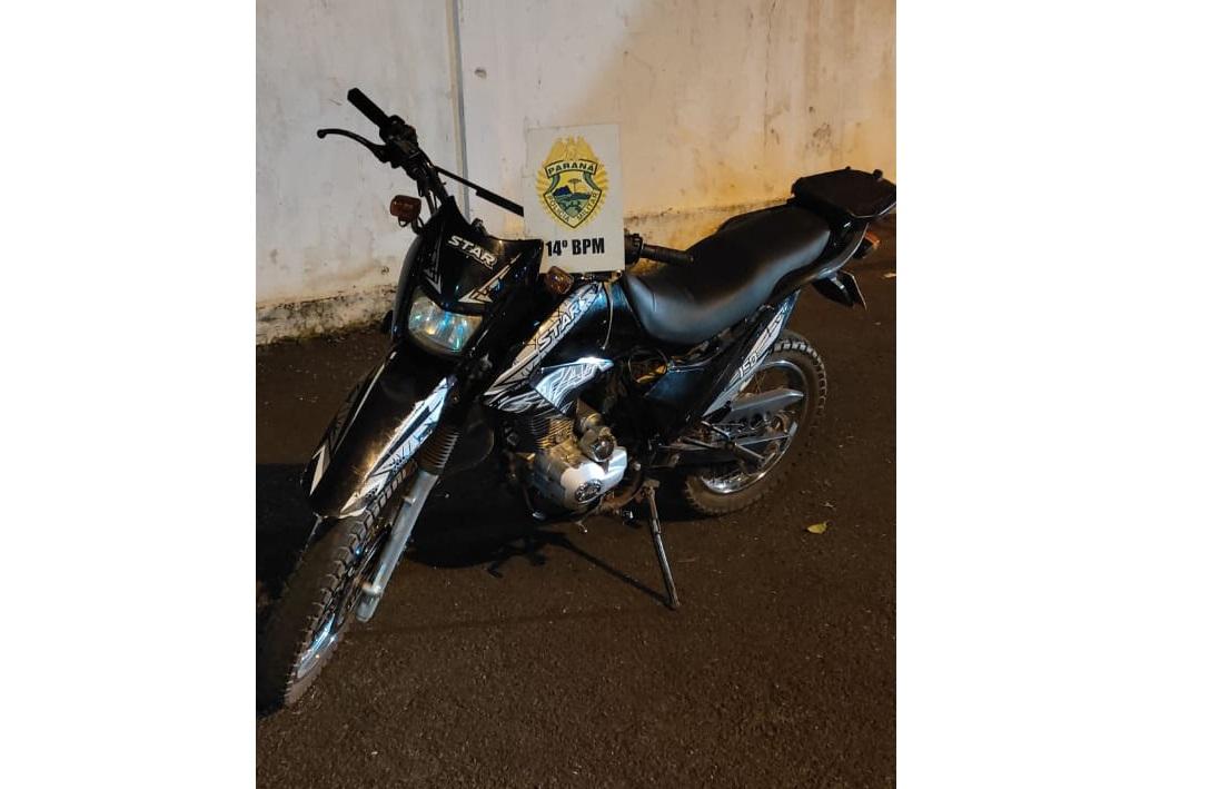 PM recupera motocicleta furtada em Santa Terezinha de Itaipu